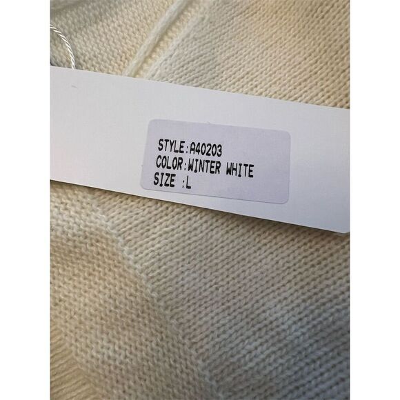 NWT Bianco & Blu Italy Merino Wool & Cashmere Blend Sweater Size L - Picture 6 of 7